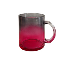 Personalized 11oz color coffee mug glass cup gradient coating sublimation glass mug